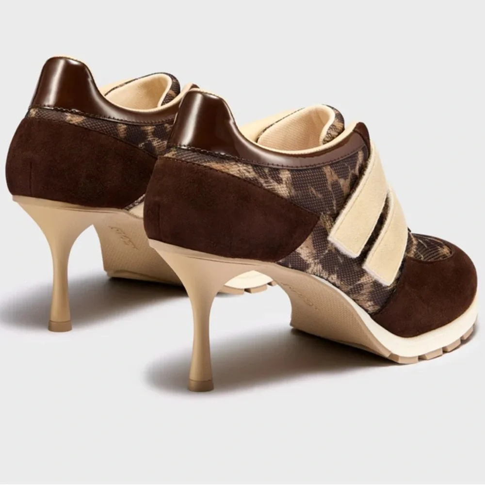 The Blake Women's Brown and Tan Heeled Sneaker - Picture 2 of 5